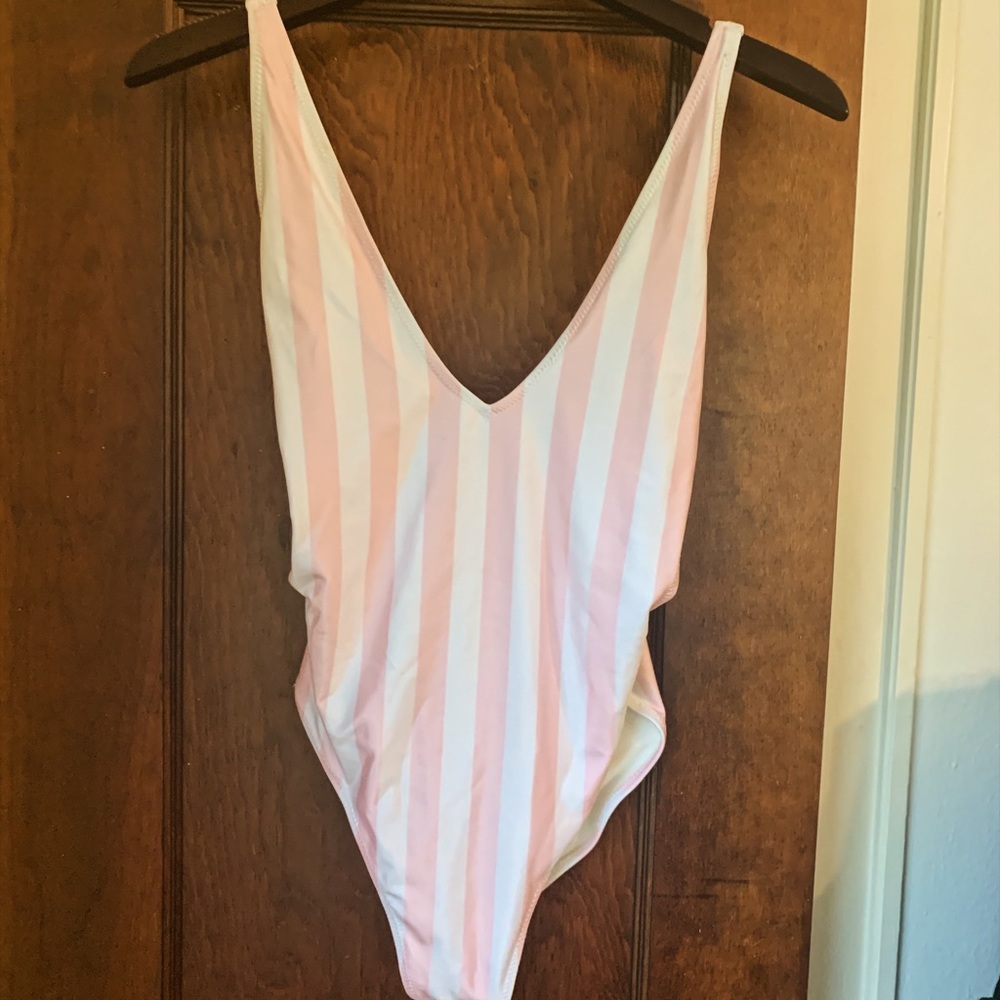Striped One Piece Bathing Suit